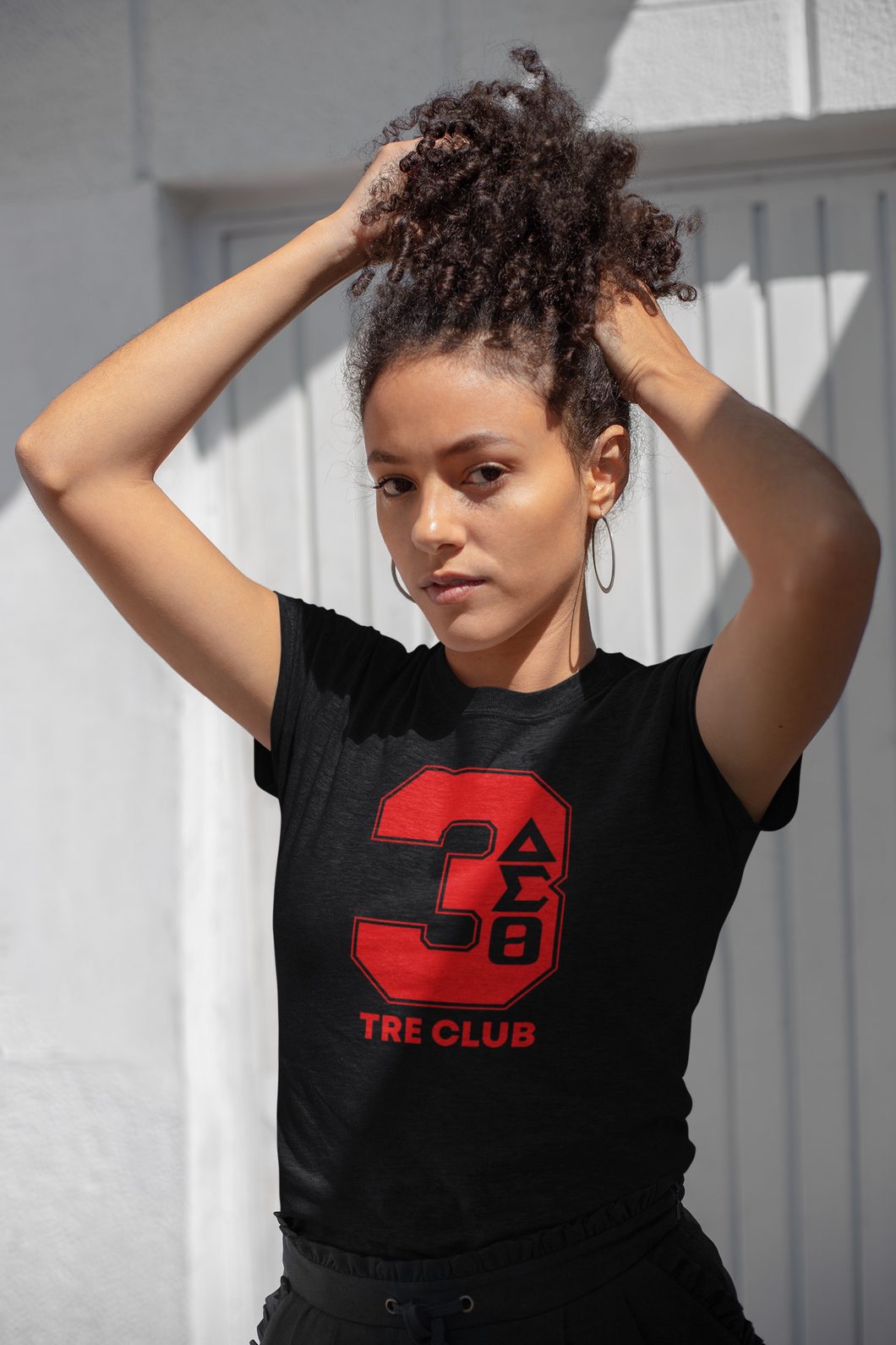 Delta Sigma Theta Line Number Black / Red / White T-Shirt 1-100