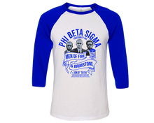 Cargar imagen en el visor de la galería, Phi Beta Sigma Founders Day Baseball Tee Design
