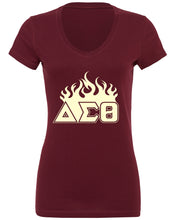 Load image into Gallery viewer, Delta Sigma Theta Blaze Collection V-neck T-Shirts
