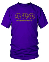 Load image into Gallery viewer, Omega Psi Phi Greek Text T-Shirt
