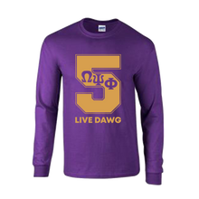 Load image into Gallery viewer, Omega Psi Phi DAWG Long sleeve PERFORMANCE T-shirt
