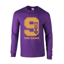 Load image into Gallery viewer, Omega Psi Phi DAWG Long sleeve PERFORMANCE T-shirt
