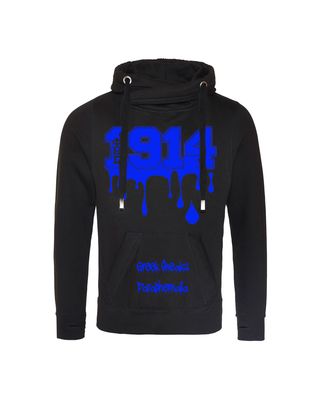 Phi Beta Sigma Cross Over Neck Hooded Sweatshirt