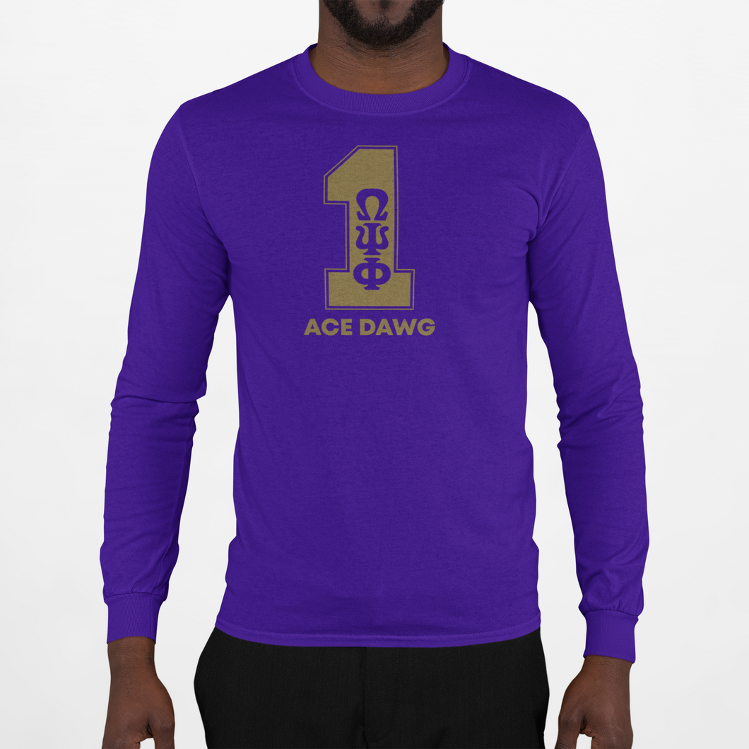 Omega Psi Phi Line Number Long sleeve T-shirt