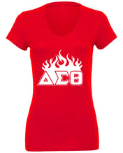 Load image into Gallery viewer, Delta Sigma Theta Blaze Collection V-neck T-Shirts
