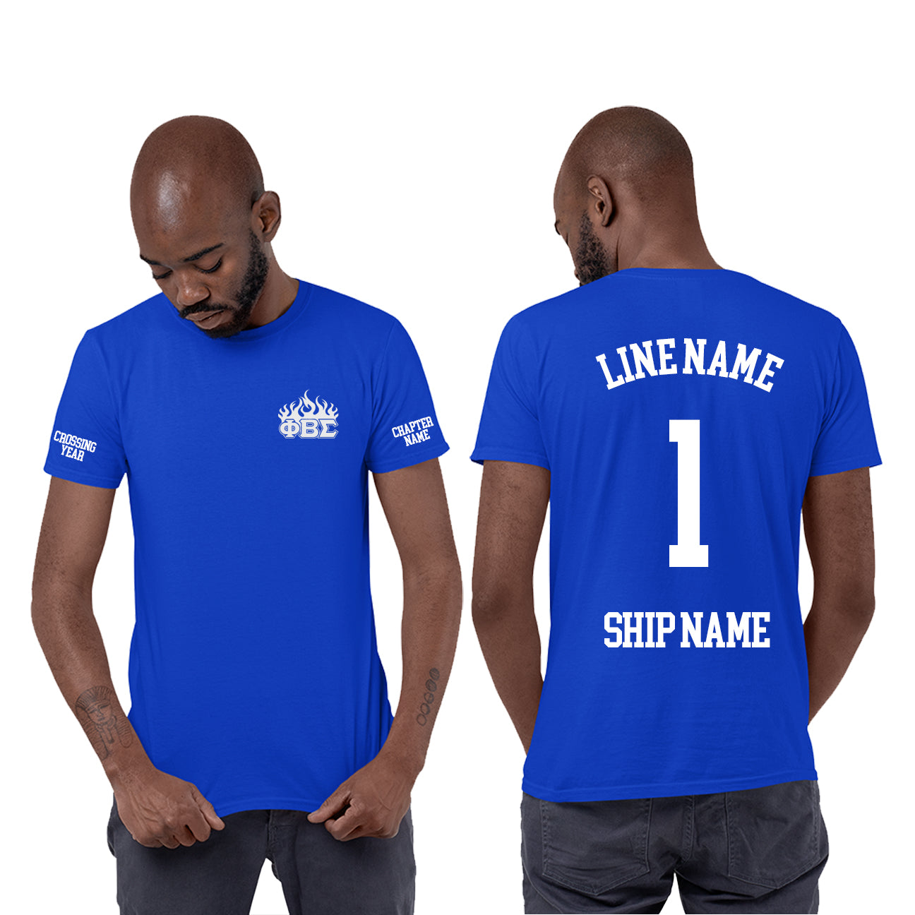 Bad Bananas Phi Beta Sigma Men's Athletic Tee - Large Greek Letter Sublimation Shirt (Honeycomb-blue, Medium) - View #8