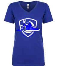 Load image into Gallery viewer, Zeta Phi Beta  Brother Sister Bonded shoes Ladies V-neck T-shirt

