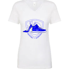Load image into Gallery viewer, Zeta Phi Beta  Brother Sister Bonded shoes Ladies V-neck T-shirt
