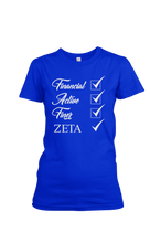 Load image into Gallery viewer, Zeta Phi Beta Financial T-shirt
