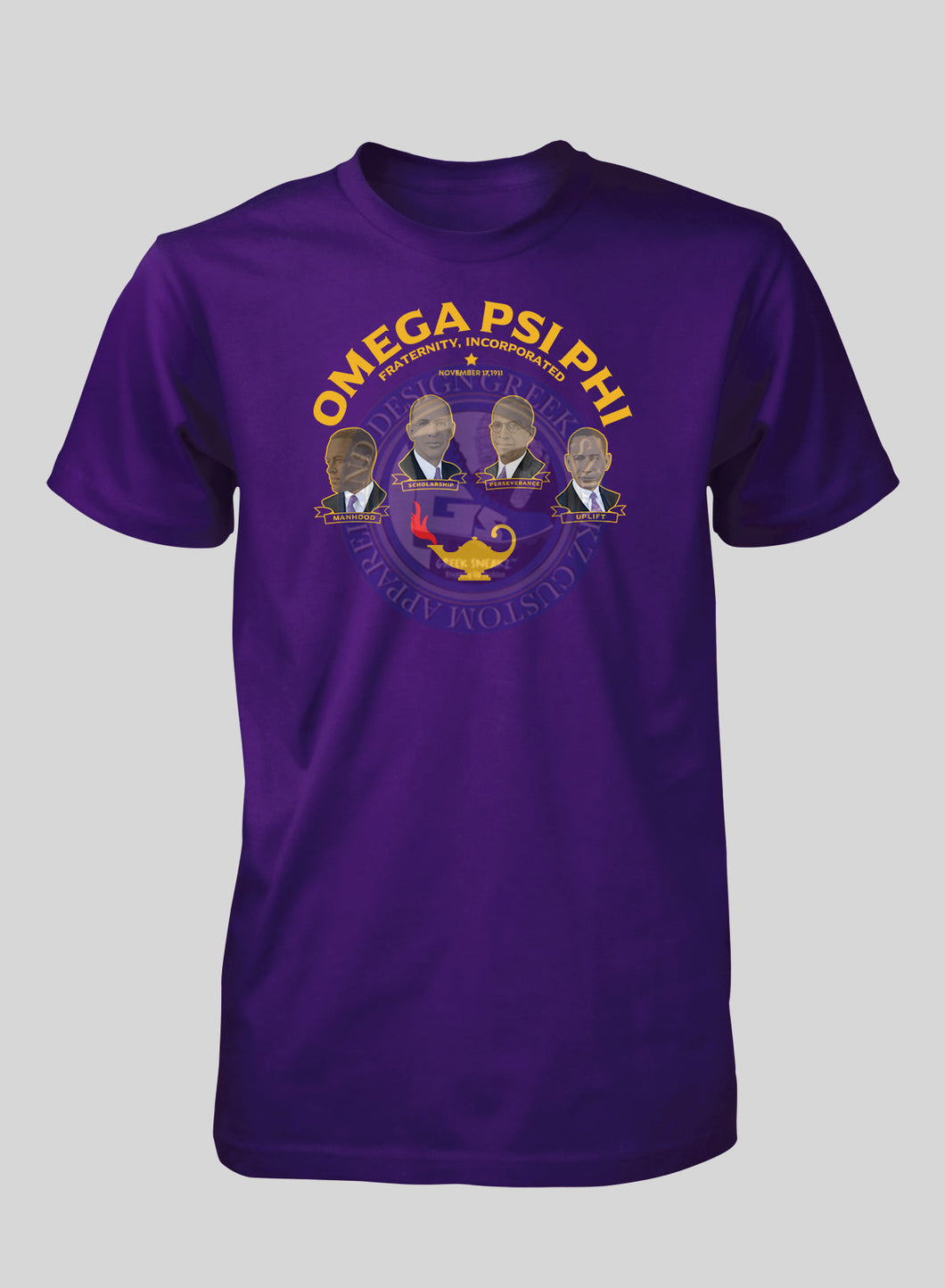 Omega Psi Phi Founders Gold Text T-Shirt