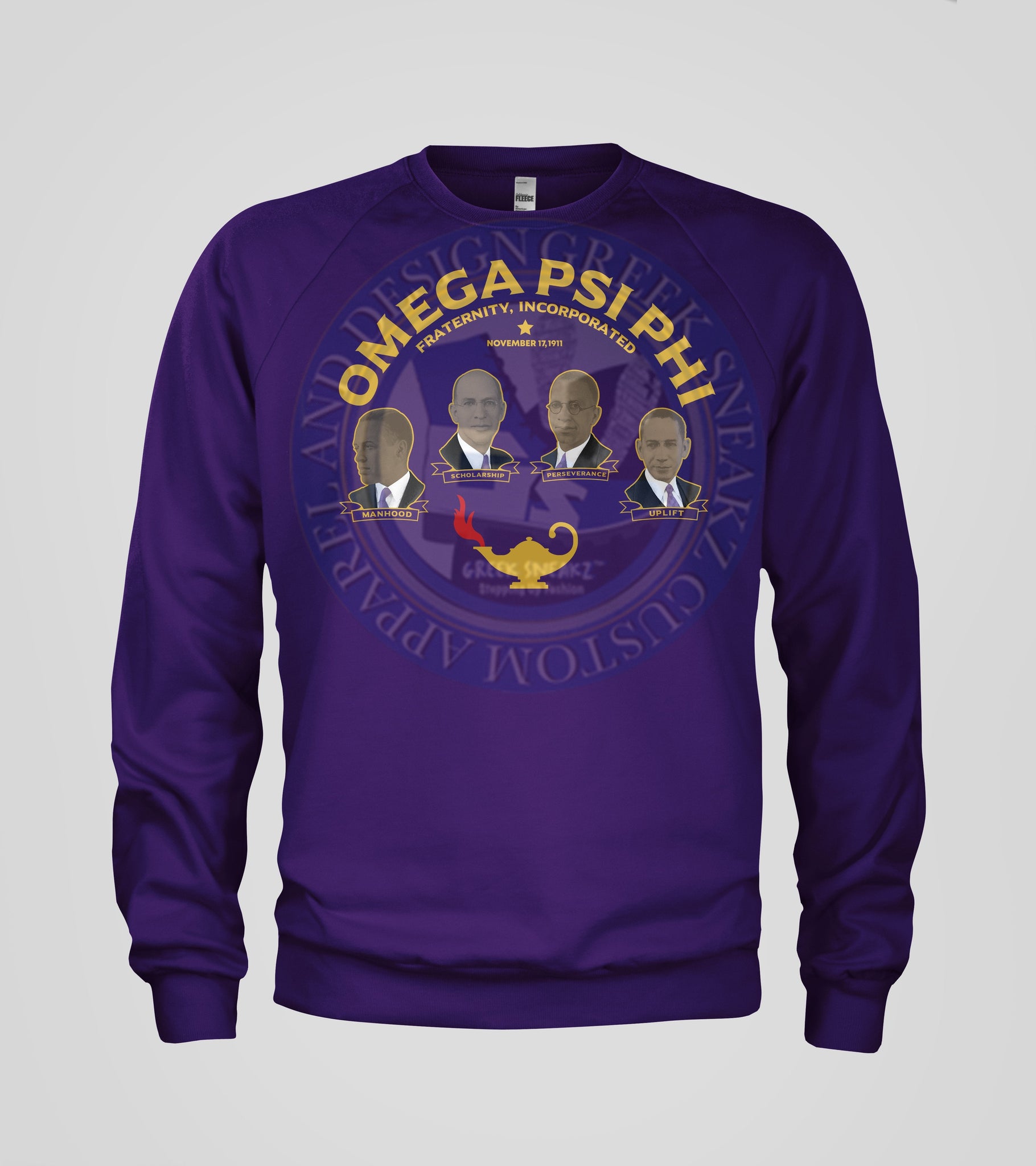 omega psi phi gear Omega Psi Phi Founders Gold Text T-Shirt – Black Collection Apparel