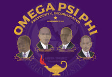Load image into Gallery viewer, Omega Psi Phi Founders Gold Text T-Shirt
