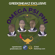 Load image into Gallery viewer, Omega Psi Phi Founders Gold Text T-Shirt
