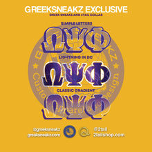 Load image into Gallery viewer, Omega Psi Phi Letters on Gold Long Sleeve Tee
