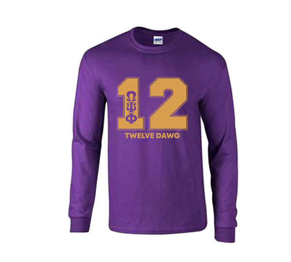 Omega Psi Phi 12 DAWG Long Sleeve Performance T-Shirt