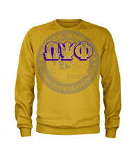 Load image into Gallery viewer, Omega Psi Phi Letters on Gold Long Sleeve Tee

