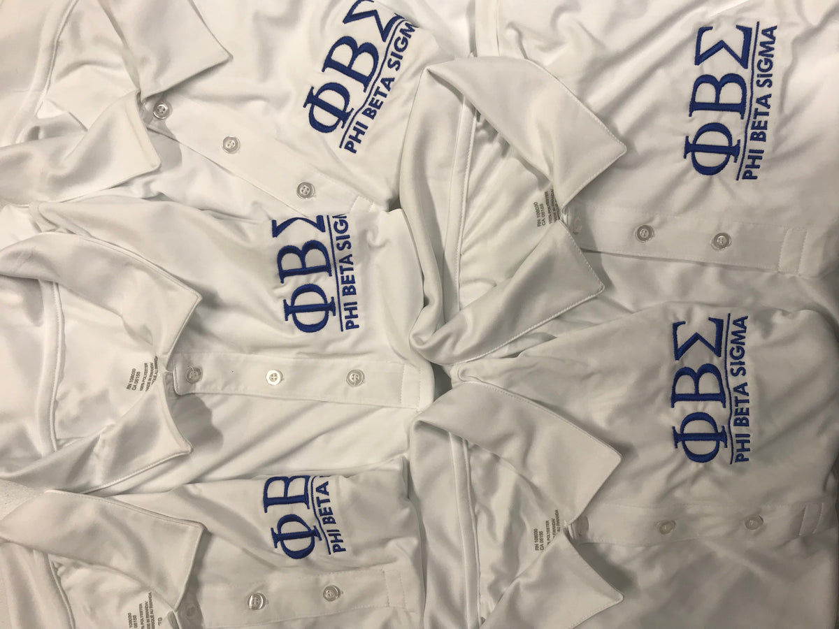 White Left Chest Phi Beta Sigma Polos – Black Collection Apparel