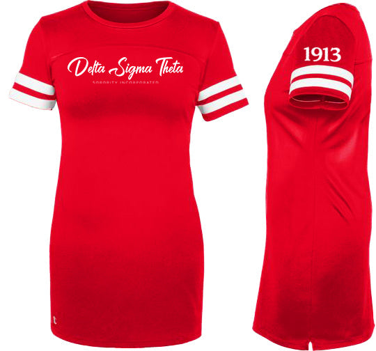 strapless open back dress Delta Sigma Theta Inspired: Red & White Halter Dress